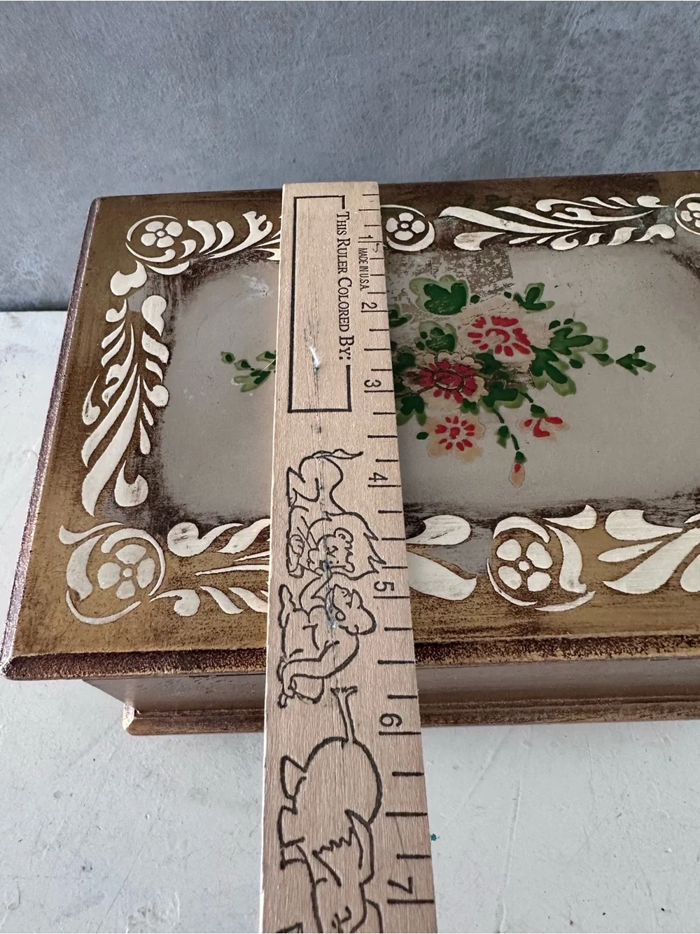 Vintage Gold FLORENTINE JEWELRY Music Box JAPAN Velvet Interior WORKS